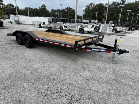 New 2026 Sure-Trac 8.5x18 (16+2) Full Width Wood Deck Car Hauler