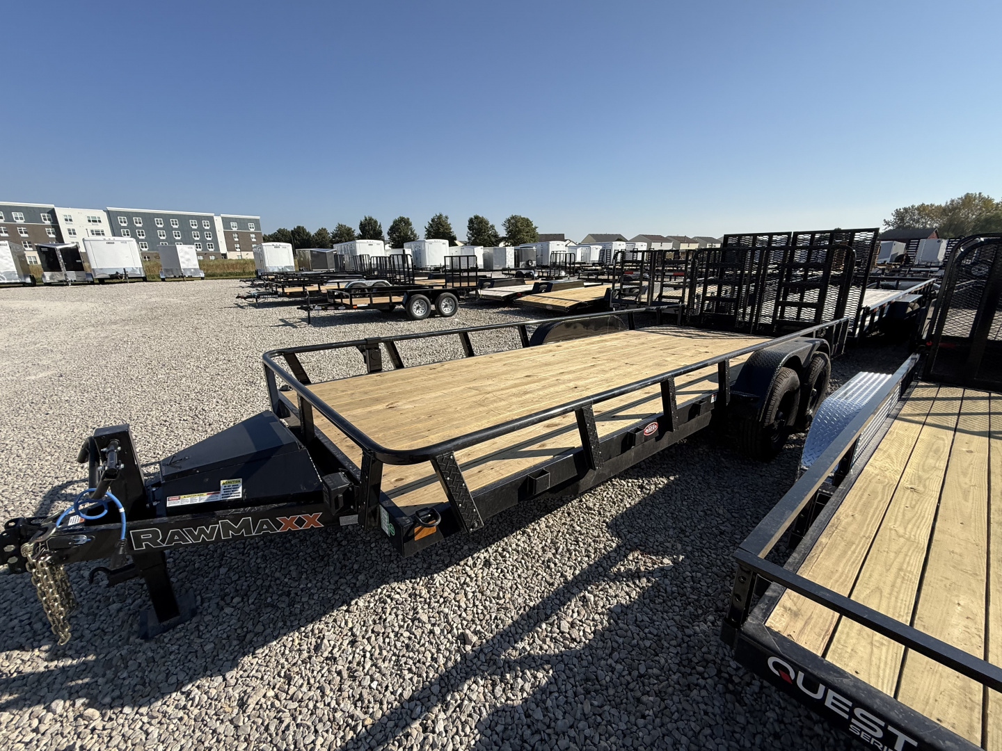 New 2026 RAWMAXX UTX2083BP14K Utility Trailer 83X20 TA DOVETAIL W/ HD GATE(GVW:14000) JET BLACK