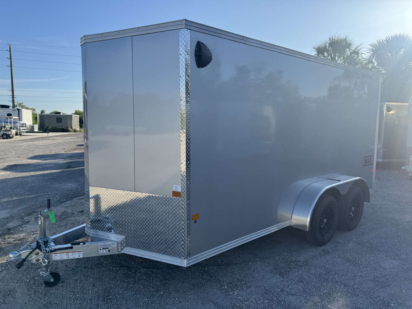 New 2026 ALCOM 7X14 TANDEM AXLE 7000 LB GVWR ALUMINUM Cargo / Enclosed Trailer WITH 6'3" INTERIOR HEIGHT, REAR RAMP DOOR, 1 PIECE ALUMINUM ROOF, SUPER LITE