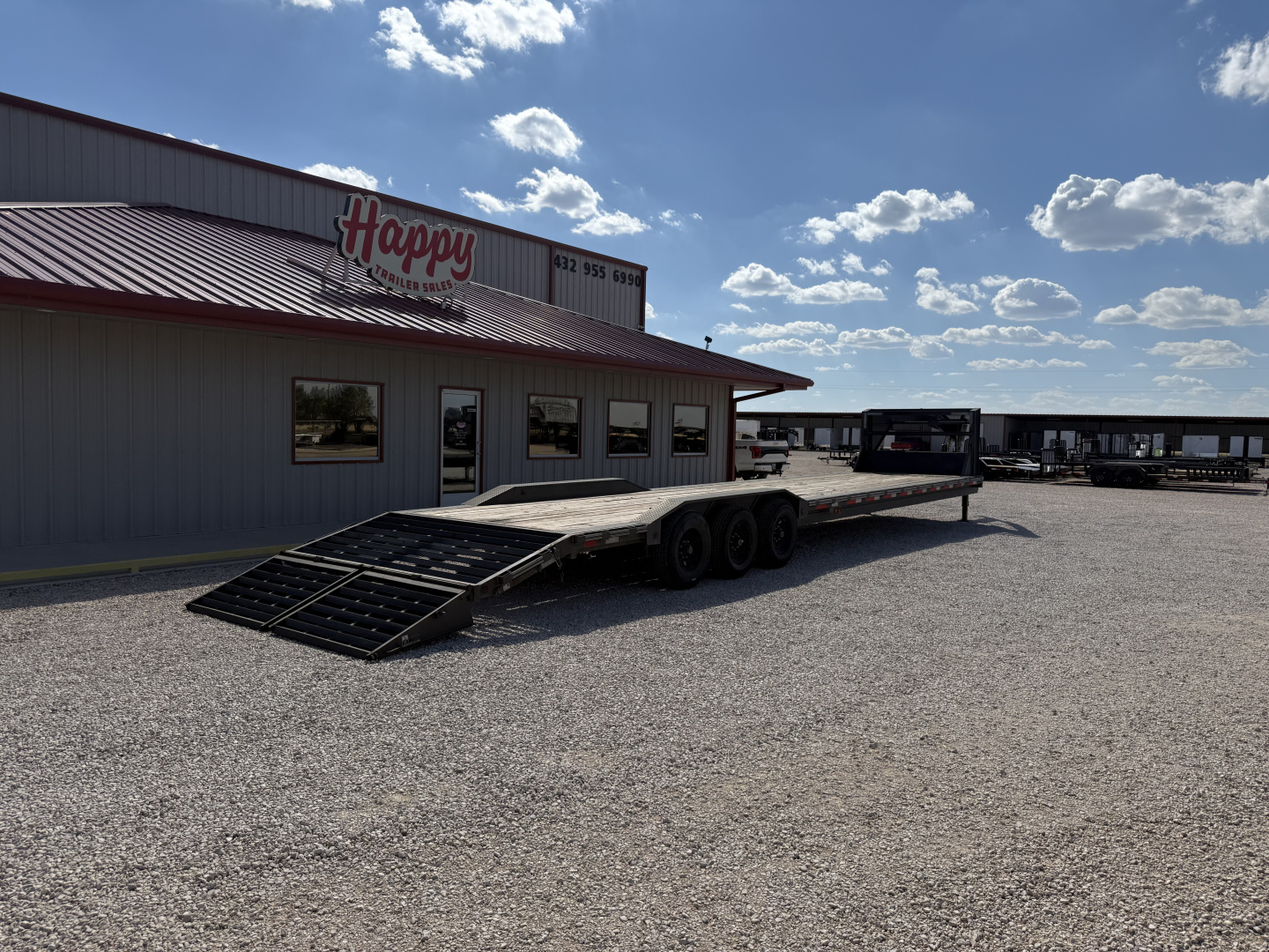 Used 2023 East Texas Trailers 102"x40' GN 3 Axle Equipment Trailer w/ Monster Ramps