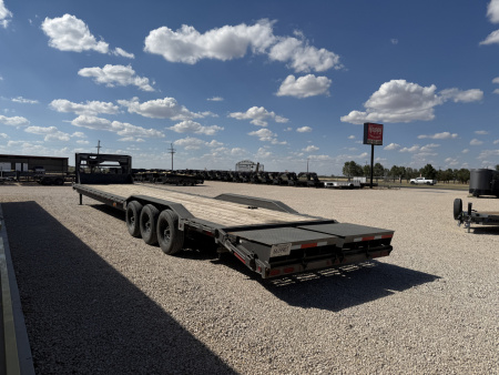 Used 2023 East Texas Trailers 102"x40' GN 3 Axle Equipment Trailer w/ Monster Ramps