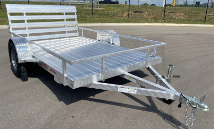 New Cherokee 76"x 10' Aluminum Single Axle Utility Trailer: 3500 GVWR , Ramp Gate