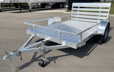 New Cherokee 76"x 10' Aluminum Single Axle Utility Trailer: 3500 GVWR , Ramp Gate