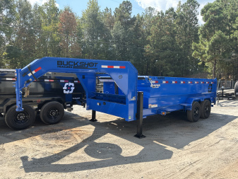 New 2026 BUCKSHOT 7X16 14K GOOSNECK TELESCOPIC DUMP TRAILER 3' WALLS WITH HYDRAULIC JACKS