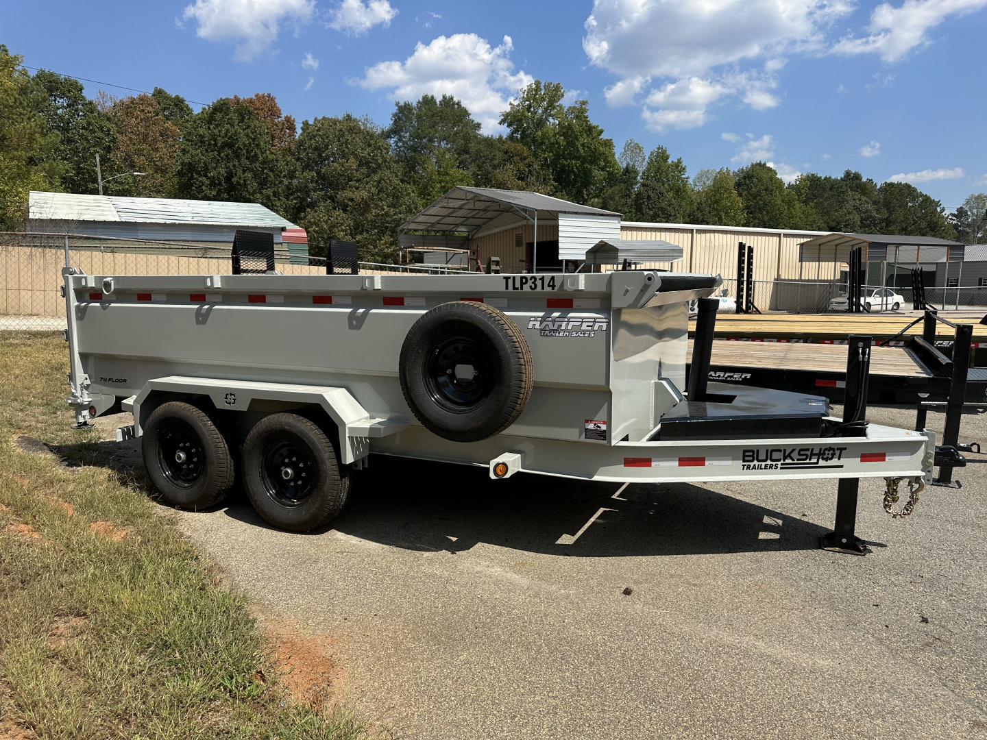 New 2026 BUCKSHOT 7X14 14K TELESCOPIC DUMP TRAILER 3' WALLS WITH SPARE TIRE AND HYDRAULIC JACKS