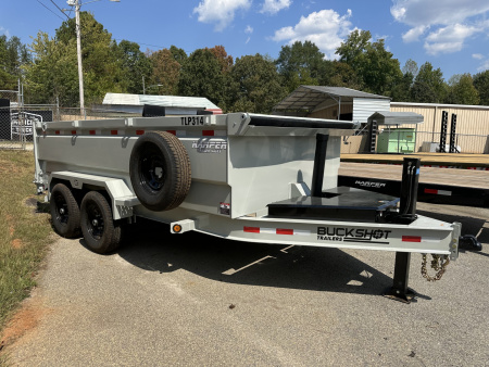 New 2026 BUCKSHOT 7X14 14K TELESCOPIC DUMP TRAILER 3' WALLS WITH SPARE TIRE AND HYDRAULIC JACKS