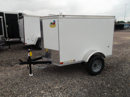 New 2026 Covered Wagon Trailers 4x6 Cargo Trailer / Enclosed Trailer / LEDs / Radials / 1 Piece Roof / Semi-Screwless Exterior / Bed Lined Frame and Tongue