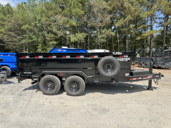 New 2026 BUCKSHOT 7X14 14K TELESCOPIC DUMP TRAILER 3' WALLS WITH SPARE TIRE AND HYDRAULIC JACKS