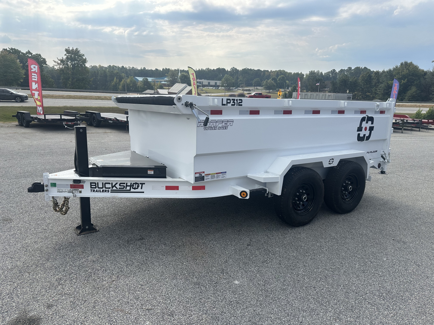New 2026 BUCKSHOT 7X12 14K DUMP TRAILER 3' WALLS WITH SPARE TIRE AND HYDRAULIC JACKS
