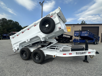 New 2026 BUCKSHOT 7X12 14K DUMP TRAILER 3' WALLS WITH SPARE TIRE AND HYDRAULIC JACKS