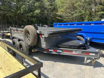 New 2026 BUCKSHOT 7X12 14K DUMP TRAILER 2' WALLS WITH SPARE TIRE