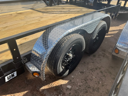 New 2026 PJ Trailer UK 7 X 14 TA Utility Trailer- 77" wide deck- Side Load Ramps