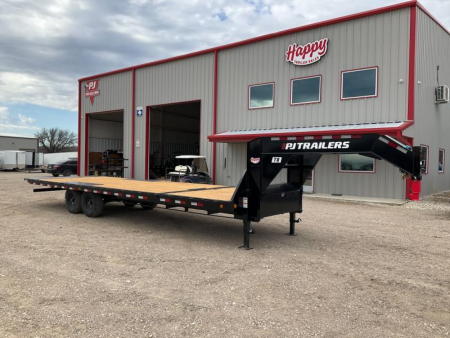 New 2026 PJ 102"x28' Gooseneck Deckover Hydraulic Tilt Trailer – T8