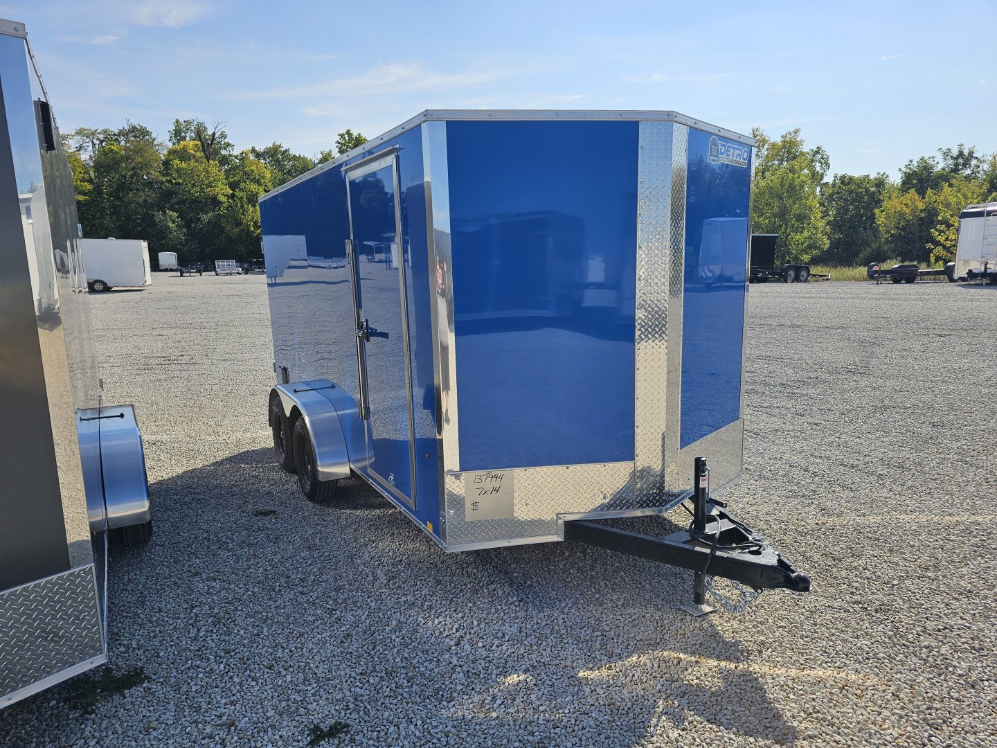 New 2026 Cargo Express "TRUE BLUE" EX DLX 7 x 14 7K Double Rear Door Cargo / Enclosed Trailer