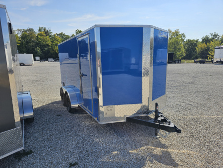 New 2026 Cargo Express  TRUE BLUE  EX DLX 7 x 14 7K Double Rear Door Cargo / Enclosed Trailer