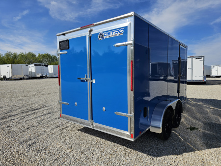 New 2026 Cargo Express "TRUE BLUE" EX DLX 7 x 14 7K Double Rear Door Cargo / Enclosed Trailer