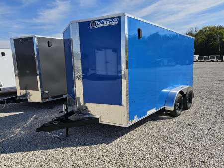 New 2026 Cargo Express "TRUE BLUE" EX DLX 7 x 14 7K Double Rear Door Cargo / Enclosed Trailer