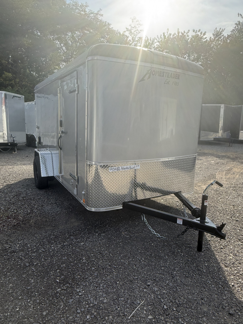 New 2026 Homesteader 6x12 Cargo Trailer - Swing Doors - SILVER