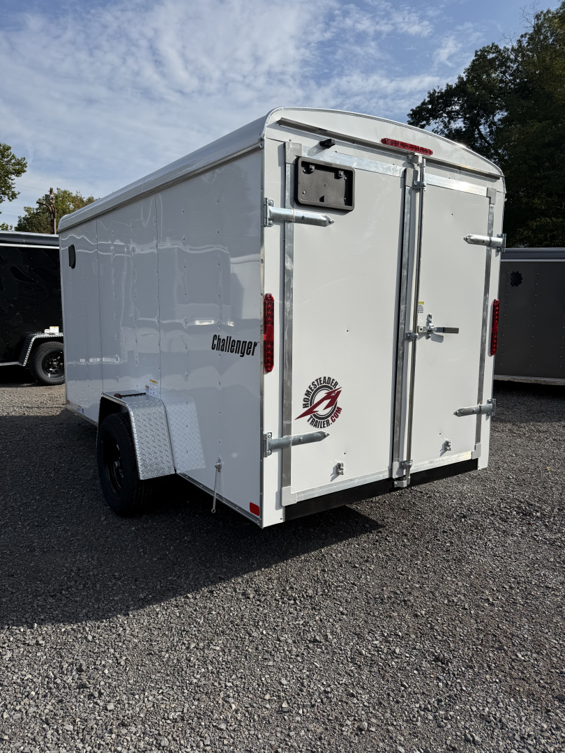 New 2026 Homesteader 6x12 Cargo Trailer - Swing Doors - WHITE