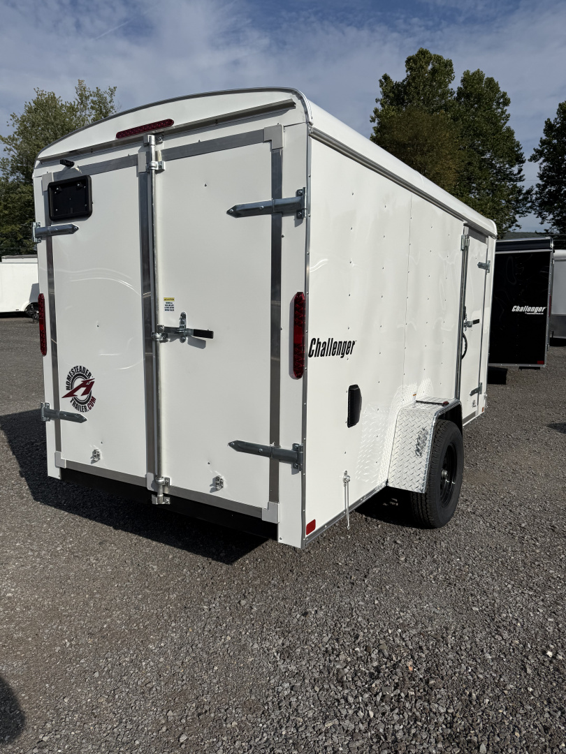 New 2026 Homesteader 6x12 Cargo Trailer - Swing Doors - WHITE