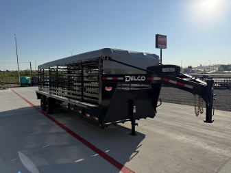 New 2026 Delco 6'8"x24' GN Bar Top Livestock Trailer - B8 Cattleman