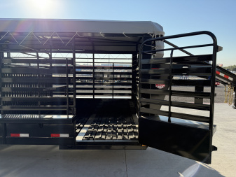 New 2026 Delco 6'8"x24' GN Bar Top Livestock Trailer - B8 Cattleman