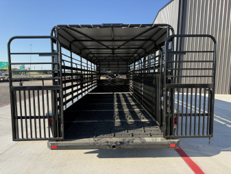 New 2026 Delco 6'8"x24' GN Bar Top Livestock Trailer - B8 Cattleman