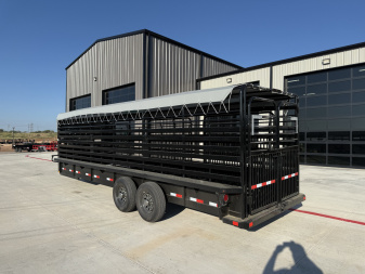New 2026 Delco 6'8"x24' GN Bar Top Livestock Trailer - B8 Cattleman