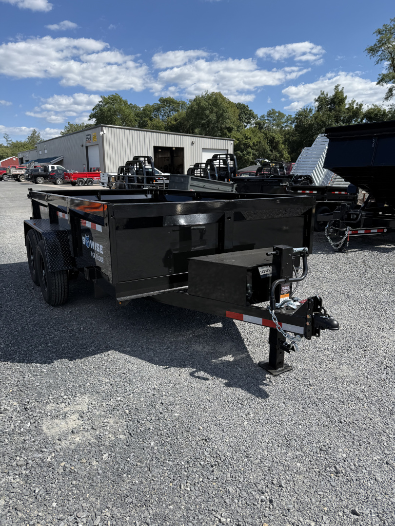 New 2026 BWISE 7x12 -14K Dump Trailer - Ramps - 7 GA Floor - BLACK