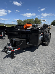 New 2026 BWISE 7x12 -14K Dump Trailer - Ramps - 7 GA Floor - BLACK