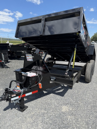 New 2026 BWISE 7x12 -14K Dump Trailer - Ramps - 7 GA Floor - BLACK