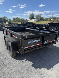 New 2026 BWISE 7x12 -14K Dump Trailer - Ramps - 7 GA Floor - BLACK