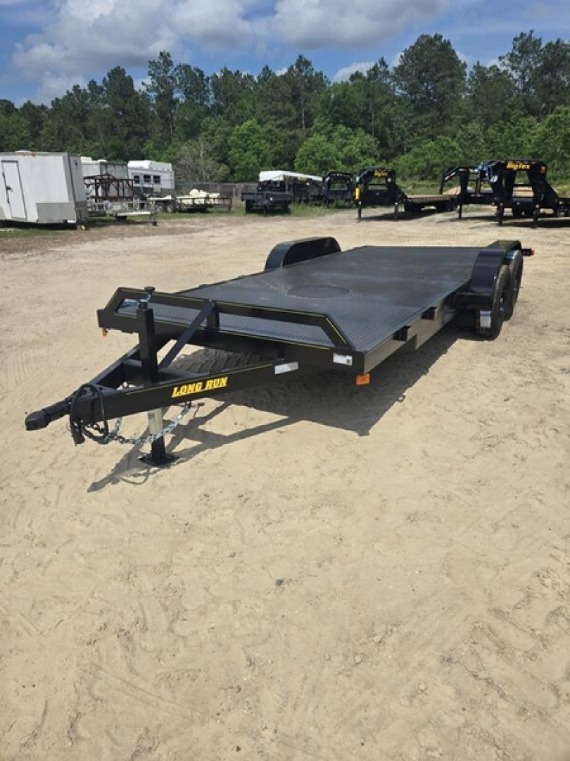 New LONG RUN 20' TANDEM AXLE STEEL DECK 5.2K CARHAULER W/ SLIDE IN RAMPS