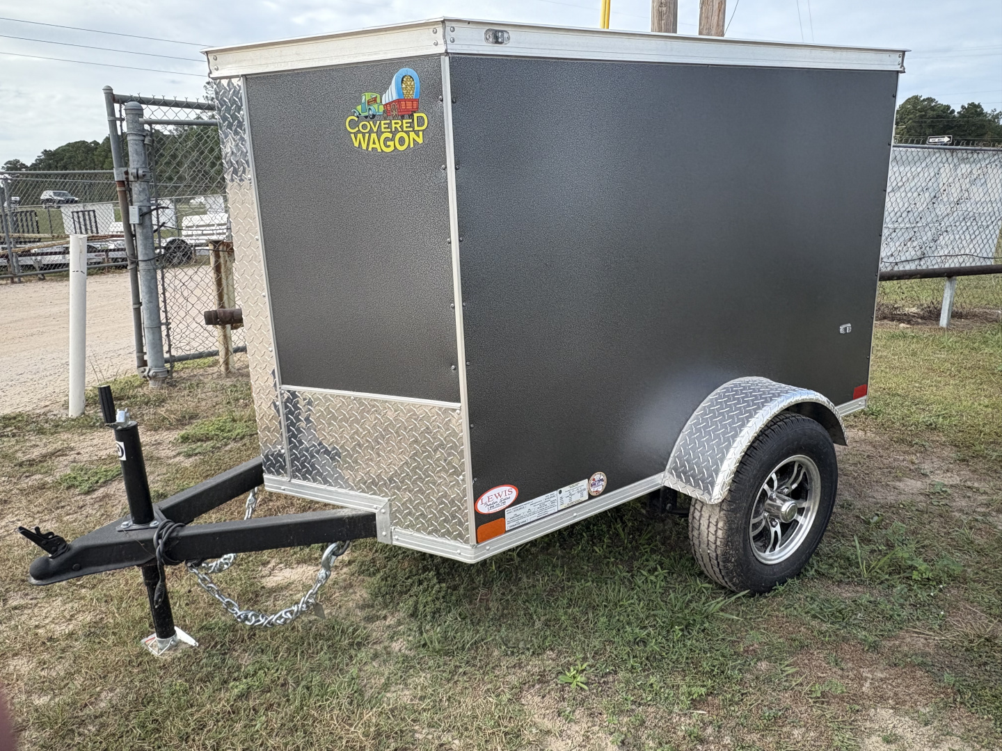 New 2025 Covered Wagon Trailers 4X6 SINGLE AXLE WITH SWING REAR DOOR