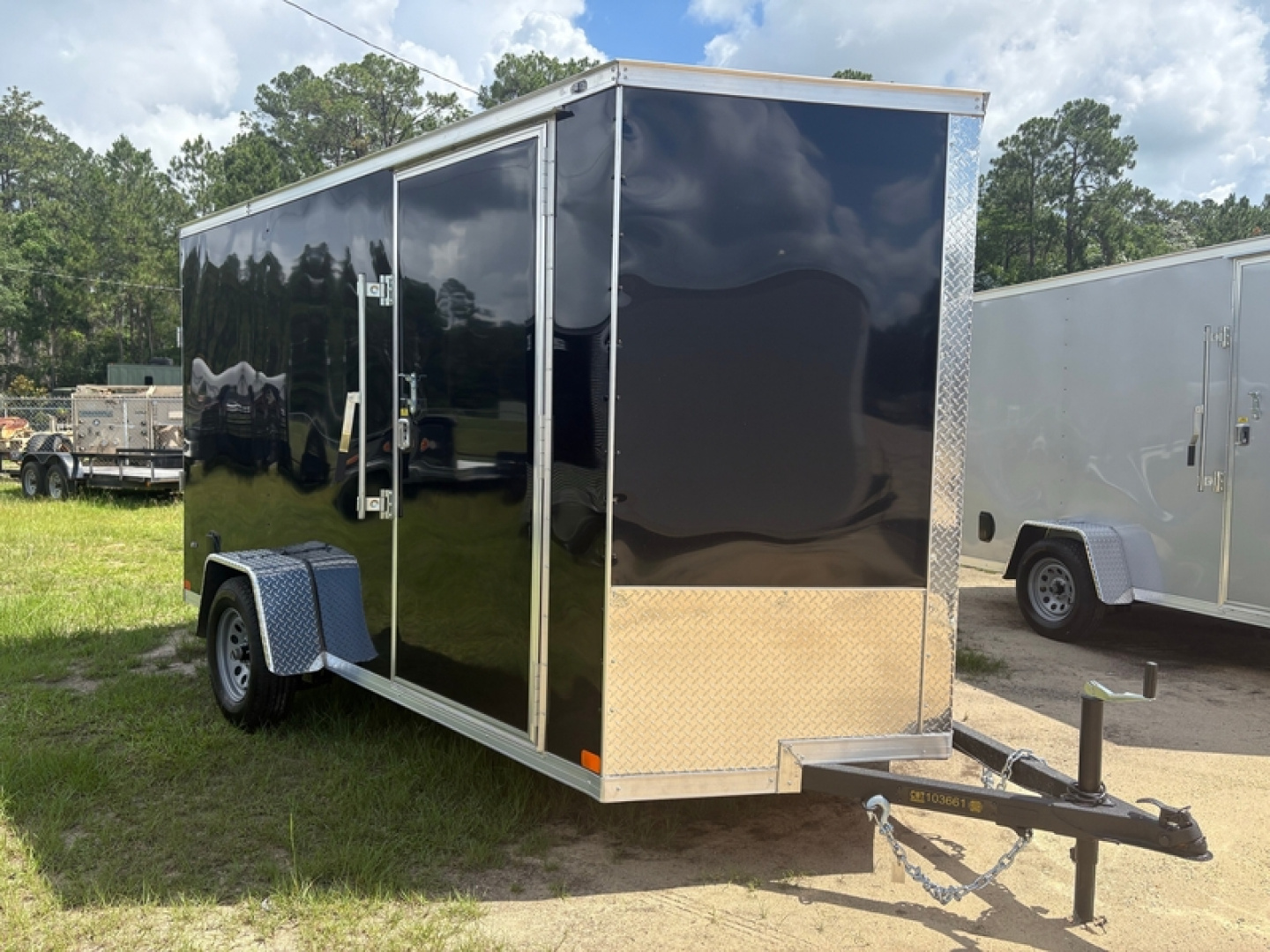New 2025 Covered Wagon Trailers 6X12 SINGLE CARGO WITH SIDE DOOR & REAR RAMP WITH 4- RECESSED TIE DOWNS