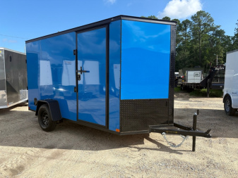 New 2025 Covered Wagon Trailers 6X12 SINGLE AXLE CARGO WITH SIDE DOOR & REAR RAMP WITH RECESSED TIE DOWNS