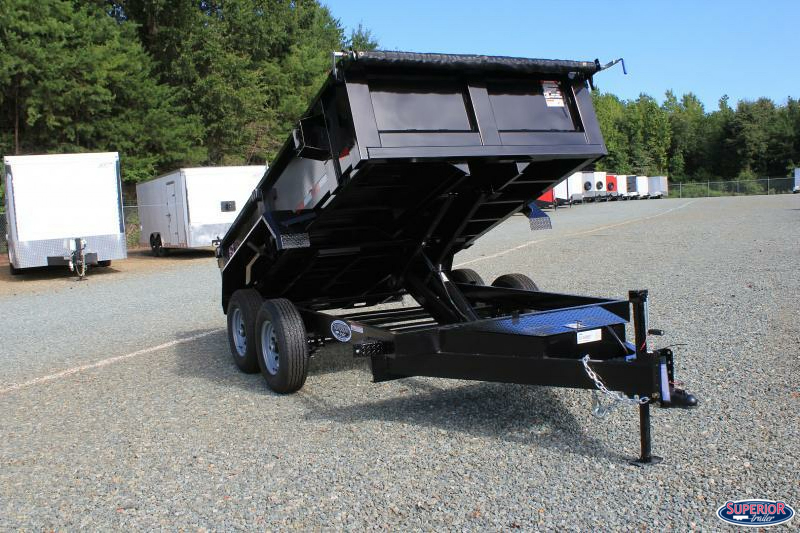New 2026 Hawke Trailers 6X12 10K Dump w/ Spreader Gate Ramps and Tarp Dump Trailer