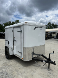 New 2026 Homesteader Trailer / Challenger Series / 5x8 / 5'7  Interior Height / Single Swing Rear Door / 32  Side Door / 24  Stoneguard / .030 White Aluminum