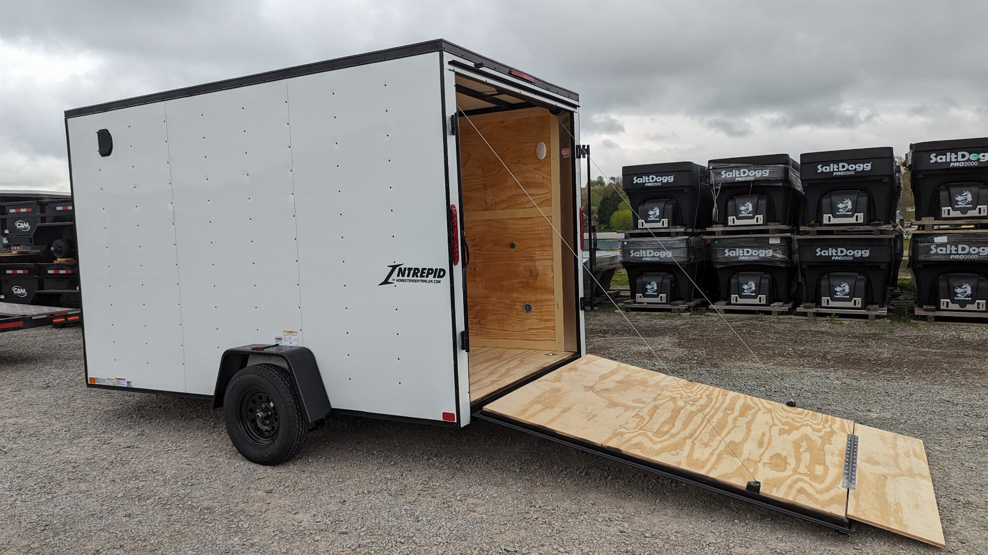 New 2026 Homesteader 7x12 Intrepid V-Nose Cargo Trailer w/ Ramp Door & BRAKES (84" INSIDE)