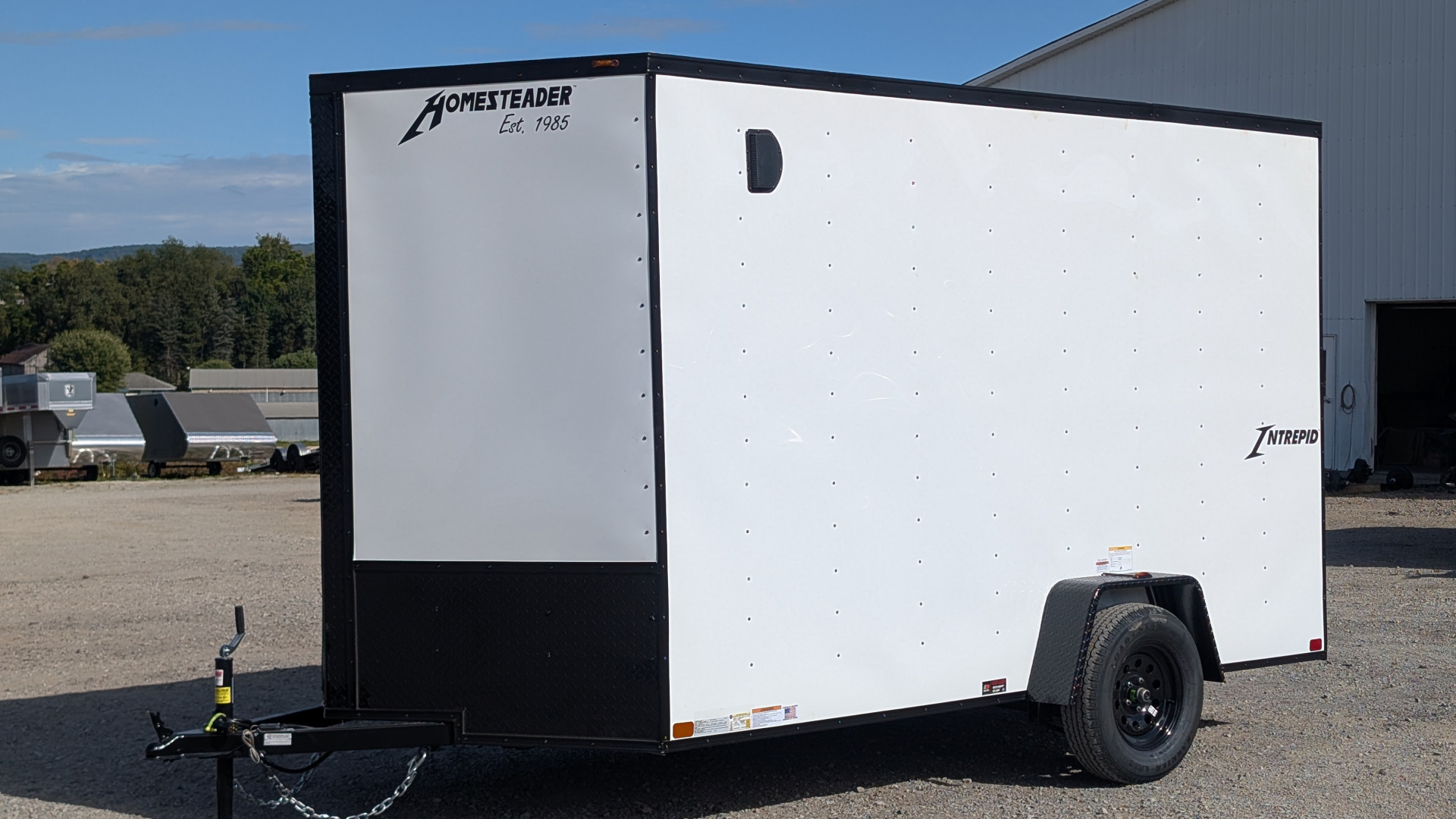 New 2026 Homesteader 7x12 Intrepid V-Nose Cargo Trailer w/ Ramp Door & BRAKES (84" INSIDE)