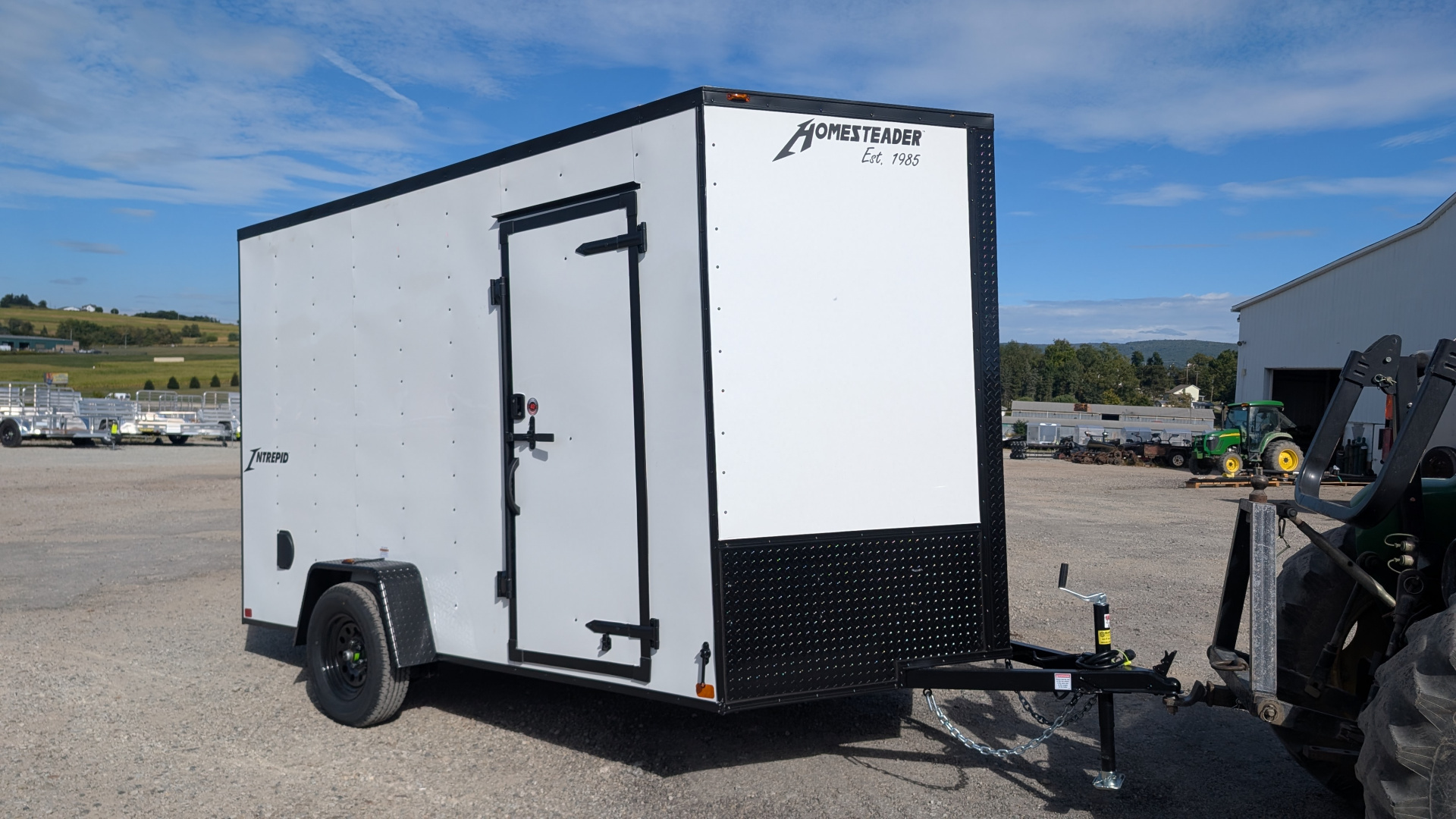 New 2026 Homesteader 7x12 Intrepid V-Nose Cargo Trailer w/ Ramp Door & BRAKES (84" INSIDE)