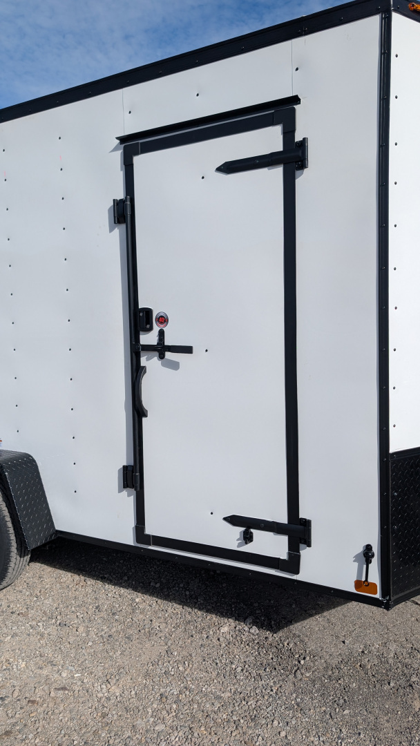 New 2026 Homesteader 7x12 Intrepid V-Nose Cargo Trailer w/ Ramp Door & BRAKES (84" INSIDE)