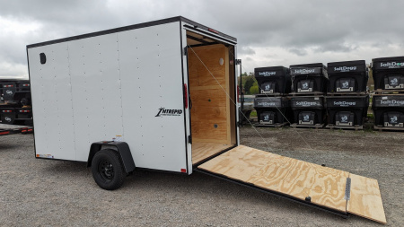 New 2026 Homesteader 7x12 Intrepid V-Nose Cargo Trailer w/ Ramp Door & BRAKES (84" INSIDE)