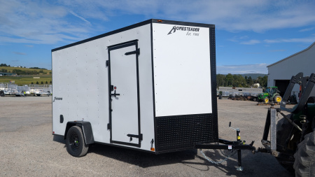 New 2026 Homesteader 7x12 Intrepid V-Nose Cargo Trailer w/ Ramp Door & BRAKES (84  INSIDE)