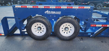 New 6'3" X 14' Air Tow PRO 14 Drop Deck Equipment Trailer, 10K Payload Capacity ***w/Spare Tire Mount & 110V Batt Charger