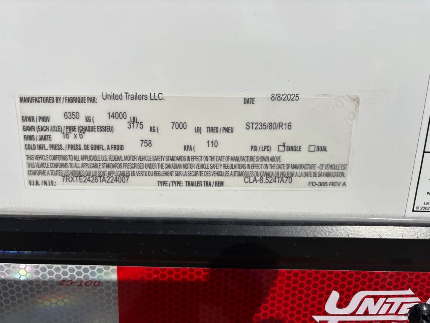 New 2026 United Trailers CLA-8.524TA70 Car / Racing Trailer