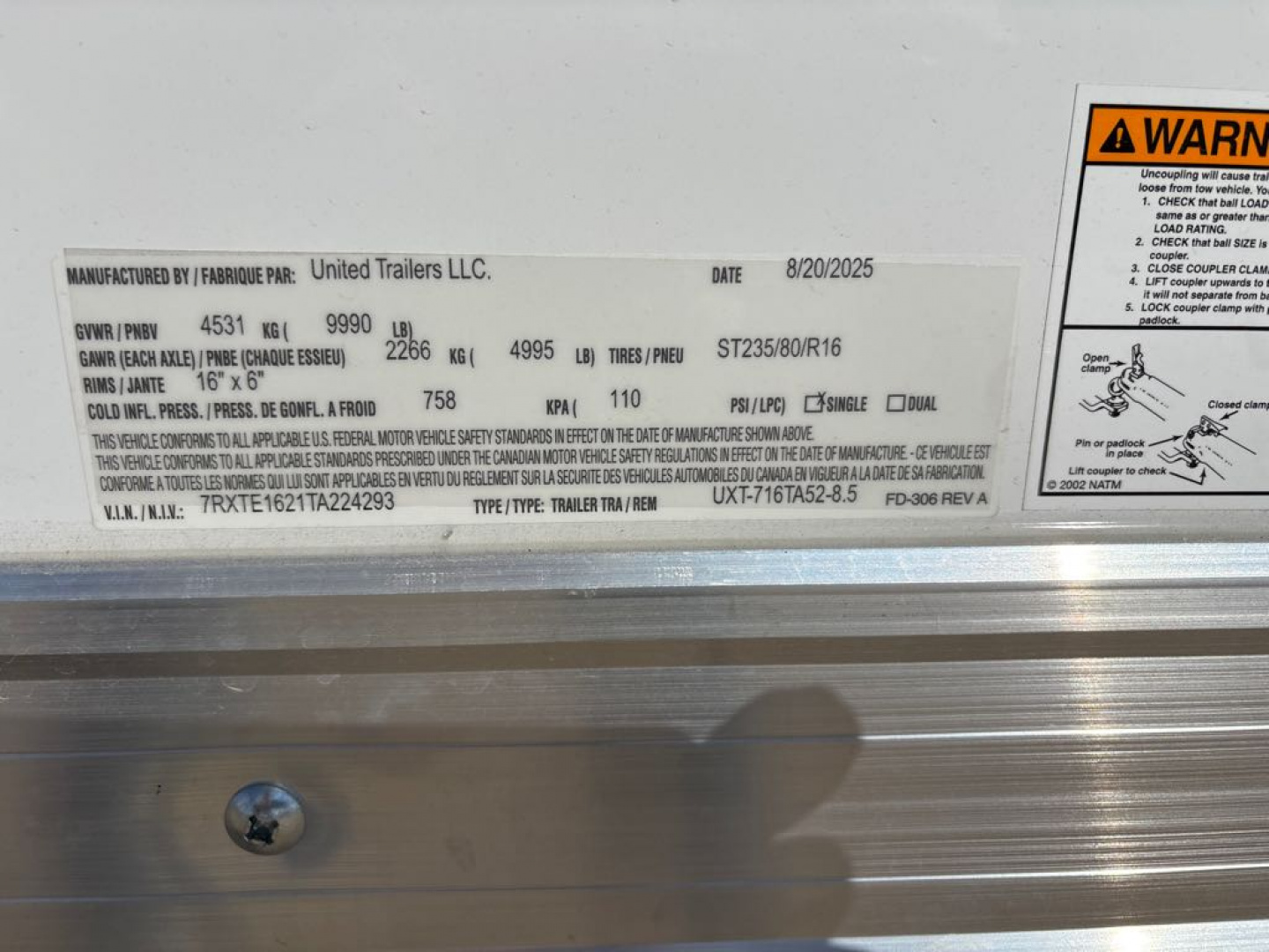 New 2026 United Trailers UXT- 716TA52-8.5 Cargo / Enclosed Trailer