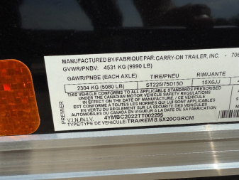 New 2026 Carry-On 8.5' x 20' Enclosed Cargo / Enclosed Trailer