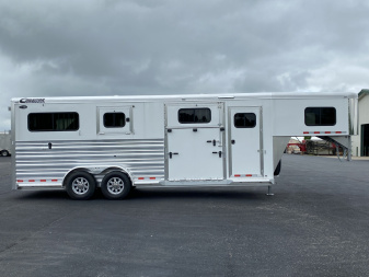 New 2025 Cimarron Norstar 24’ Gooseneck All-Aluminum 2+1 Horse Trailer