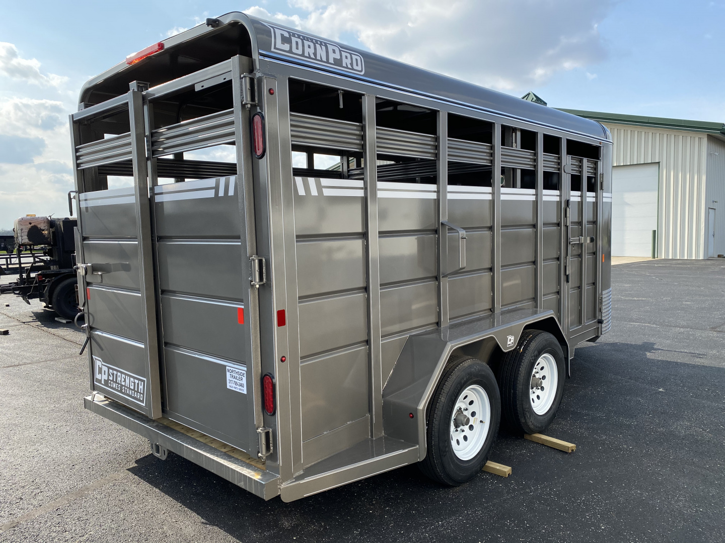 New 2024 CornPro 6' 8" x 18’ Bumper Pull Livestock Trailer